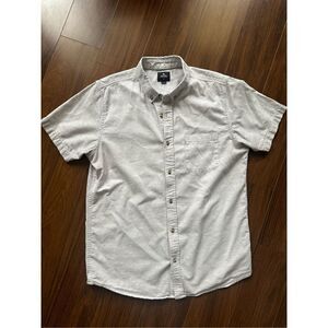 Rip Curl M grey heather front button shirt sleeve collared shirt